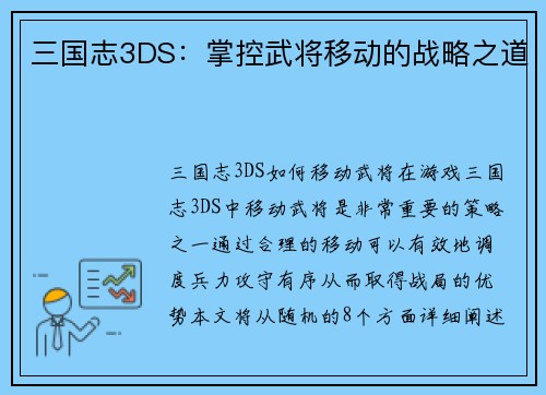 三国志3DS：掌控武将移动的战略之道